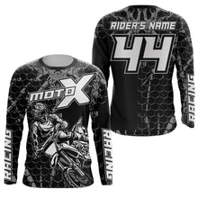 Load image into Gallery viewer, Custom name&amp;number dirt bike jersey men women kids black Motocross off-road UPF30+ racing motorcycle PDT153