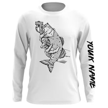 Load image into Gallery viewer, Bass fishing bass fish drink beer on my hand ChipteeAmz&#39;s art UV protection long sleeves personalized gift AT069