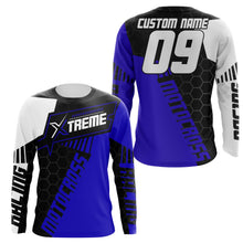 Load image into Gallery viewer, Extreme Motocross Jersey Personalized UPF30+ Racing Shirt Dirt Bike Off-road Biker Motorcycle - Blue| NMS633