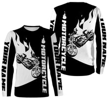 Load image into Gallery viewer, Biker Personalized Long Sleeves Hoodie T-shirt, Cool Off-road Racing Motorcycle Shirt All Over Printed| NMS309