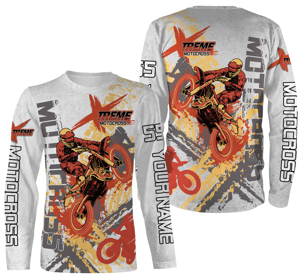 Extreme Motocross Racing All Over Printed Jersey Hoodie T-shirt, Custom Motorcycle Off-road Bike| NMS284