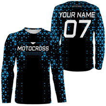 Load image into Gallery viewer, Personalized Motocross Jersey Custom Number Blue Diamond Motorcycle Shirt Off-Road Dirt Bike Racing| NMS549