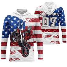 Load image into Gallery viewer, American Flag Dirt Bike Jersey Personalized UPF30+ Adult&amp;Kid Patriotic Motocross Racing Motorcycle Jersey| NMS723