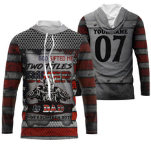 Load image into Gallery viewer, Biker Dad American Flag Riding Jersey Personalized Skull Motorcycle Shirt Father&#39;s Day Gift for Riders| NMS520