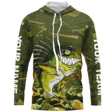 Load image into Gallery viewer, Largemouth Bass fishing camo custom name with angry bass fish ChipteeAmz&#39;s art UV protection shirts AT032