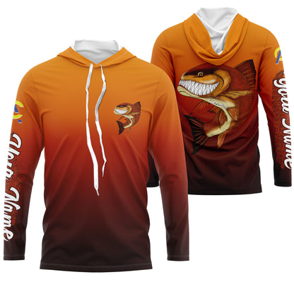 Redfish fishing custom name with angry Redfish ChipteeAmz's art UV protection shirts AT005
