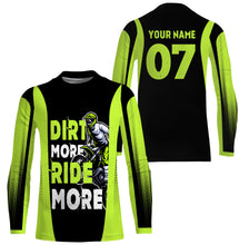 Load image into Gallery viewer, Dirt More Ride More Personalized Riding Jersey UPF 30+ UV Protect Tshirt, Dirt Bike Motocross Racewear| NMS393