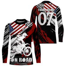 Load image into Gallery viewer, American flag personalized UPF30+ Motocross jersey MX racing biker extreme motorcycle shirt PDT13