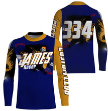 Load image into Gallery viewer, Personalized UPF30+ adult kid BMX racing jersey Blue enduro MTB shirt downhill cycling gear| SLC28