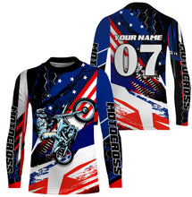 Load image into Gallery viewer, Patriotic Motocross Jersey Personalized UPF30+ MX Racing Shirt American Biker Motorcycle US Adult&amp;Kid| NMS716