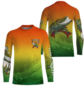 Muskellunge fishing art custom name Musky (Muskie) ChipteeAmz's art sun protection fishing shirts AT043