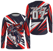 Load image into Gallery viewer, Personalized Racing Jersey Red UPF30+ Youth Men Women Dirt Bike Shirt Supercross Motocross NMS371