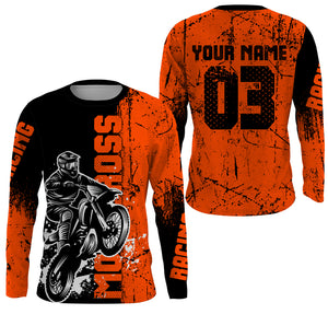 Orange Custom Motocross Jersey UPF30+ Adult&Kid Dirt Bike Off-Road MX Brap Motorcycle Shirt| NMS853