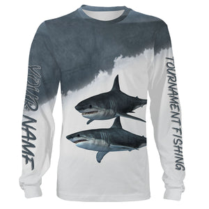 Shark tournament fishing customize name all over print shirts personalized gift FSA44