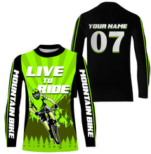 Load image into Gallery viewer, Cycling Jersey, Custom MTB Racing Shirts, Live To Ride - Mountain Biking Jersey UV Protection UPF 30+| JTS492