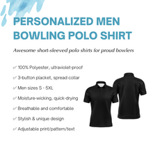 Load image into Gallery viewer, Red Bowling Polo Shirt for Men Custom Bowling Jersey With Name Bowling Team Shirt For Men BDT70