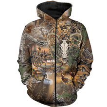 Load image into Gallery viewer, Men Women Hunting clothes Deer Skull Hunting Camo 3D all over Print Shirt, long sleeve and Hoodie Plus size- NQS81
