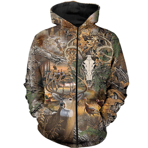 Men Women Hunting clothes Deer Skull Hunting Camo 3D all over Print Shirt, long sleeve and Hoodie Plus size- NQS81