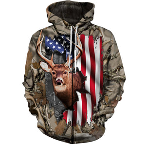 Mens womens Deer hunting clothes american flag 3D all over print shirt plus size coat, hoodie, long sleeve, t shirt NQS89 PQB