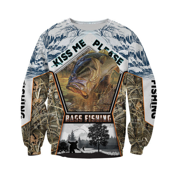 Bass fishing shirts 3D all over print largemouth bass long sleeve, t shirt, hoodie, zip up hoodie plus size NQS92 PQB