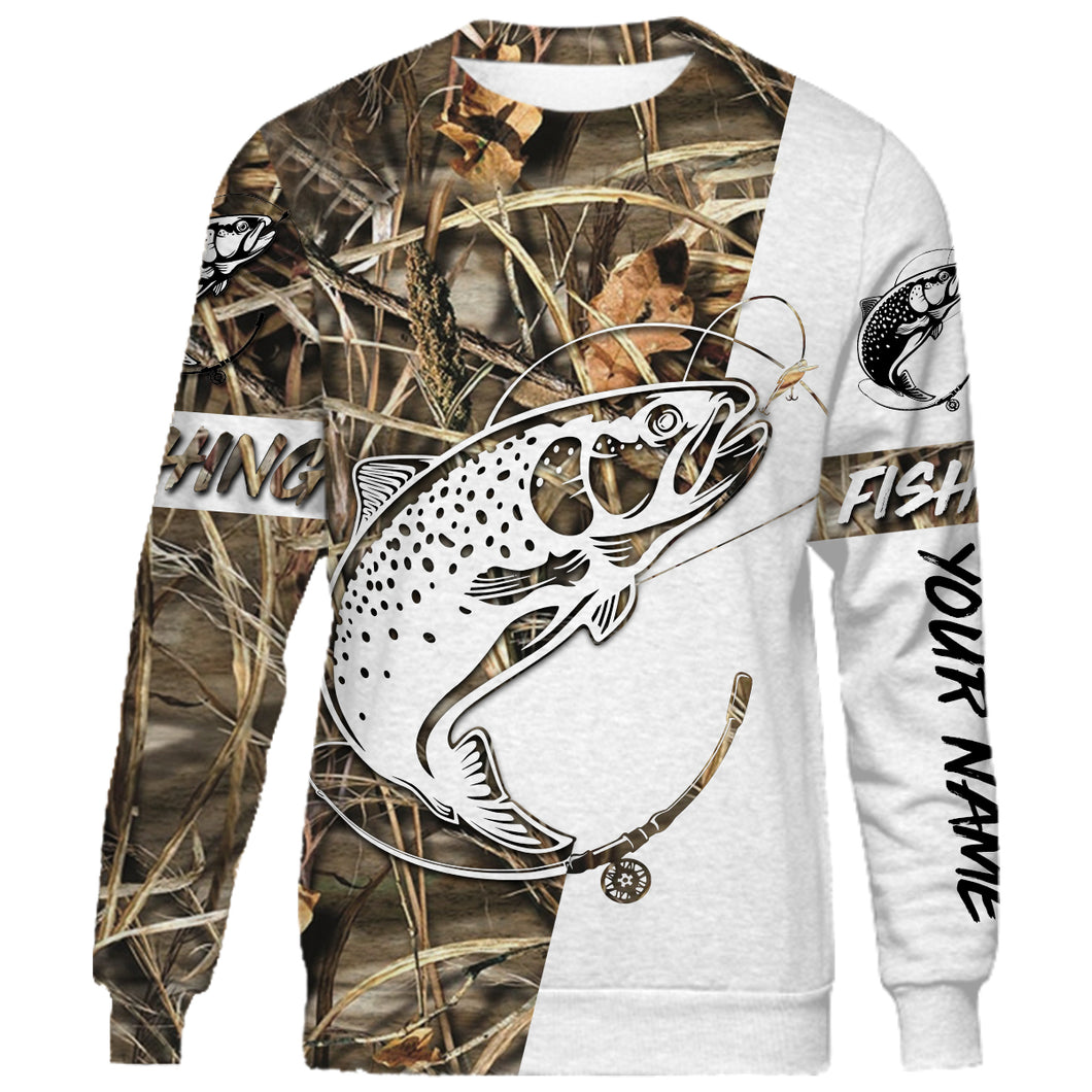Rainbow Trout / Steelhead Personalized fishing tattoo camo all-over print long sleeve, T-shirt, Hoodie, Zip up hoodie - FSA8