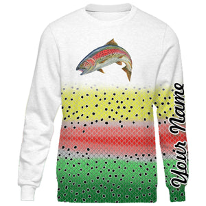 Personalized rainbow trout fishing 3D full printing shirt for adult and kid - TATS54