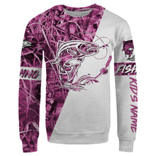 Load image into Gallery viewer, Trout Personalized fishing tattoo pink camo full printing Long sleeve, Hoodie, Zip up hoodie, T-shirt - FSA20