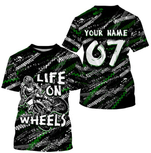 Life on Wheels Personalized Motocross Jersey Tire Track Motorcycle Shirt Off-Road Dirt Bike Racing| NMS586