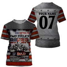Load image into Gallery viewer, Biker Dad American Flag Riding Jersey Personalized Skull Motorcycle Shirt Father&#39;s Day Gift for Riders| NMS520