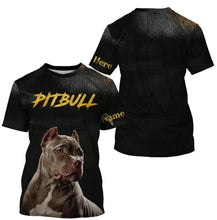 Load image into Gallery viewer, Love Pitbull Hoodie Long Sleeve T-shirt| Custom Name Unisex Pitbull Shirt for Pitbull Owner Dog Lover| JTSD274