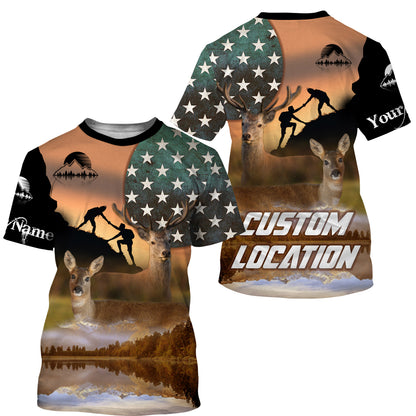 Customized Camouflage Forest Outdoor Wildlife 3D Men's Hiking T-Shirt Hiking Long Sleeve Take A Hike Shirt SP13