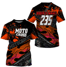 Load image into Gallery viewer, Personalized Motocross Jersey UPF30+, Motorcycle Red Dirt Bike Racing Shirt Off-Road Riders Racewear| NMS739