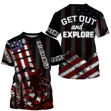 Load image into Gallery viewer, Personalized HikingJersey UPF30+, American Flag Shirt for Men Best Gift for Hikers Get Out and Explore| SP22