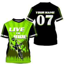 Load image into Gallery viewer, Cycling Jersey, Custom MTB Racing Shirts, Live To Ride - Mountain Biking Jersey UV Protection UPF 30+| JTS492
