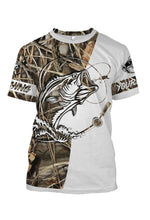 Load image into Gallery viewer, Custom camo bass fishing shirts all over printed T-shirt, Long sleeve, Hoodie, Zip up hoodie