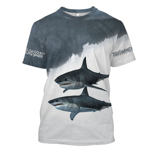 Shark tournament fishing customize name all over print shirts personalized gift FSA44