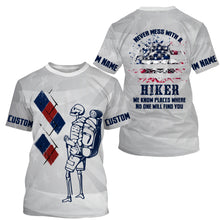 Load image into Gallery viewer, Never Mess with Hiker Personalized Jersey T-Shirt for Men 3D Hiking Long Sleeves Hiker Skull Mountain Shirt UPF30+ SP10