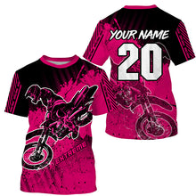 Load image into Gallery viewer, Pink Motocross kid men women jersey custom UPF30+ off-road dirt bike shirt motorcycle PDT331