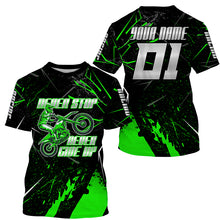 Load image into Gallery viewer, Green kid men women Motocross jersey UPF30+ extreme custom dirt bike racing shirt off-road PDT388