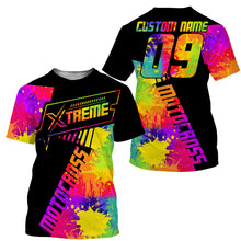 Load image into Gallery viewer, Extreme Motocross jersey personalized UFP30+ Rainbow adult kid dirt bike racing long sleeves NMS1085