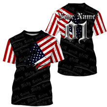 Load image into Gallery viewer, American Flag personalized dirt bike jersey Motocross youth men UV off-road patriotic racing shirt PDT199