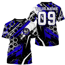 Load image into Gallery viewer, Blue custom number name Motocross racing jersey adult&amp;kid dirt bike Live to Ride off-road MX shirt PDT182