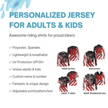 Load image into Gallery viewer, Adult kid BMX jersey Patriotic UPF30+ freeride gear USA cycling shirt bicycle motocross racewear| SLC32