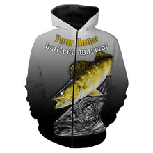 Load image into Gallery viewer, Walleye warrior walleye fishing customize name all-over print shirts
