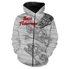 Load image into Gallery viewer, Bass fishing bass fisherman skull fish all-over print shirts