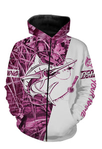 Swordfish personalized fishing tattoo full printing shirt, hoodie, long sleeves - Pink camo FSA1