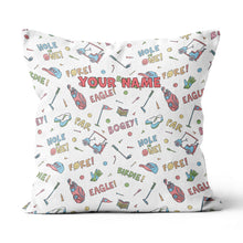 Load image into Gallery viewer, Colorful Funny Golf Elements Custom Throw Pillow Personalized Golf Gifts LDT1141