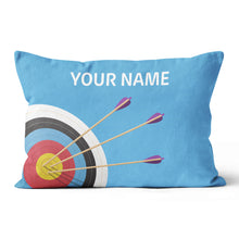 Load image into Gallery viewer, Personalized Blue 3D Target Archery Throw Pillows Best Gifts For Archery VHM0846