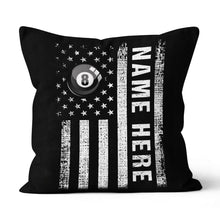 Load image into Gallery viewer, Customized Black White Us Flag Billiard Pillow, Patriotic Billiard Gifts TDM0889