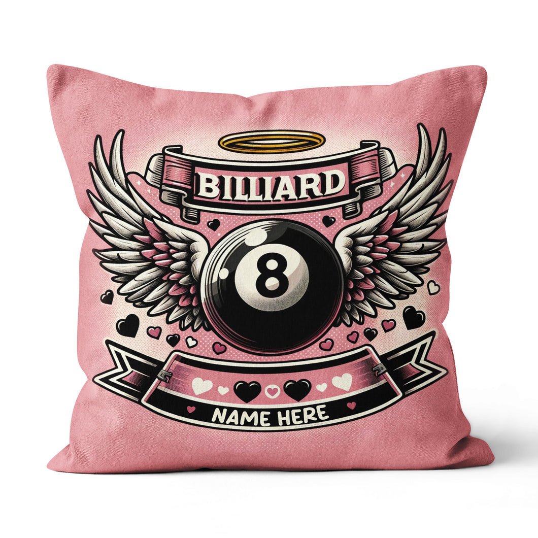 Personalized 8 Ball Pool With Wings Pillow Best Billiard Valentine Gifts TDM0885